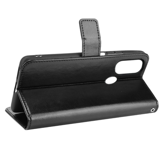 Pattintható tok a Motorola Moto E20/E30/E40, Crazy Horse Wallet, fekete