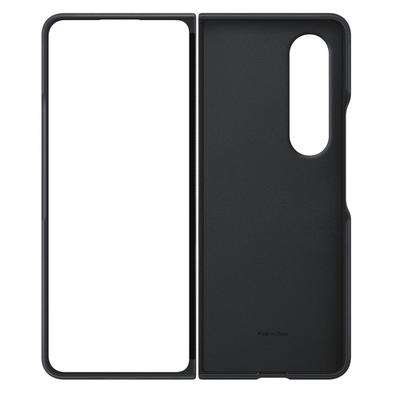 Eredeti Samsung tok Galaxy Z Fold 4 készülékhez, Leather Flip Cover, fekete