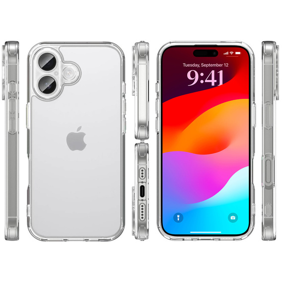 Tok iPhone 17 készülékhez, kamerafedéllel, átlátszó