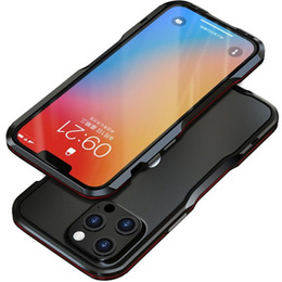 Teletok LUPHIE iPhone 13 Pro Max-hoz, Armor Bumper, fekete / piros