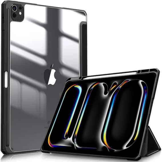 Tok Apple iPad Pro 13" 7 gen. 2024 (A2925, Smartcase Hybrid, tolltartó résszel, fekete