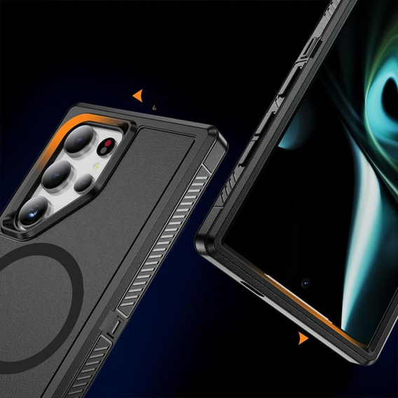 Tok kerettel Samsung Galaxy S23 Ultra készülékhez, MagSafe-hoz, fekete