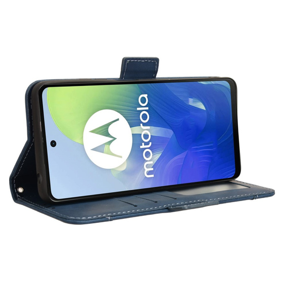Pattintható tok a Motorola Moto E14, Card Slot, sötétkék