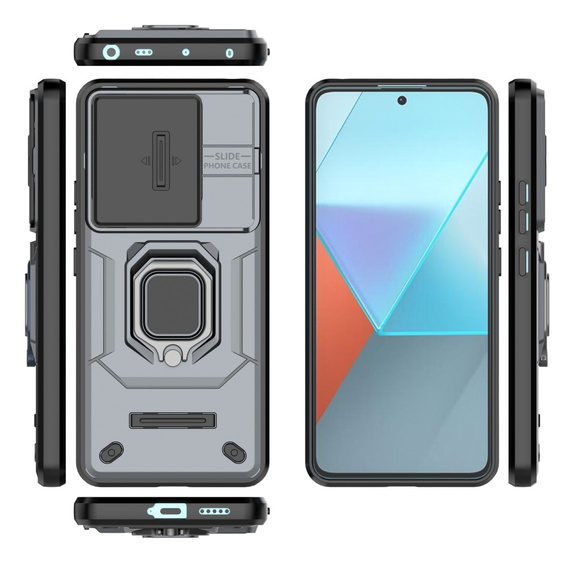Telefontok a Xiaomi Redmi Note 13 Pro 5G, KickStand Camera Lens, szürke