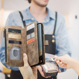 CASEME tok Samsung Galaxy A56 5G, Leather Wallet Cash and Card Slots, pánttal, barna