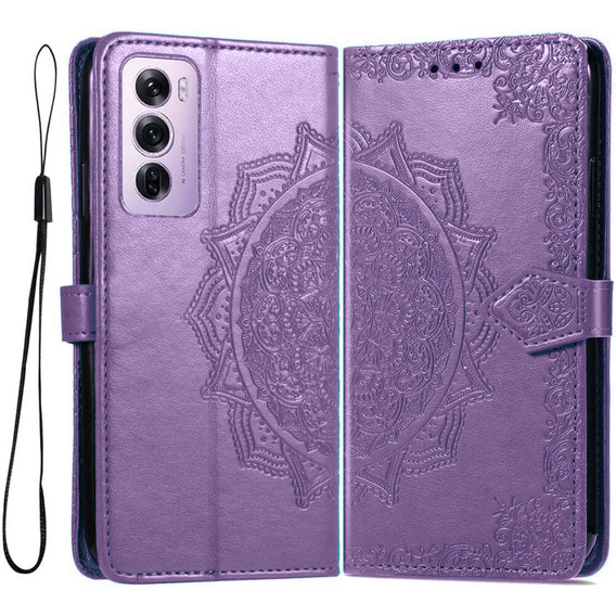 Pattintható tok a Oppo Reno 12, Mandala, lila