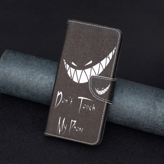 Pattintható tok a Xiaomi Redmi Note 13 5G, Wallet, Don't Touch My Phone fekete