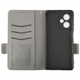 Pattintható tok a Xiaomi Redmi Note 12 5G / POCO X5 5G, Wallet Litchi Magnet, szürke
