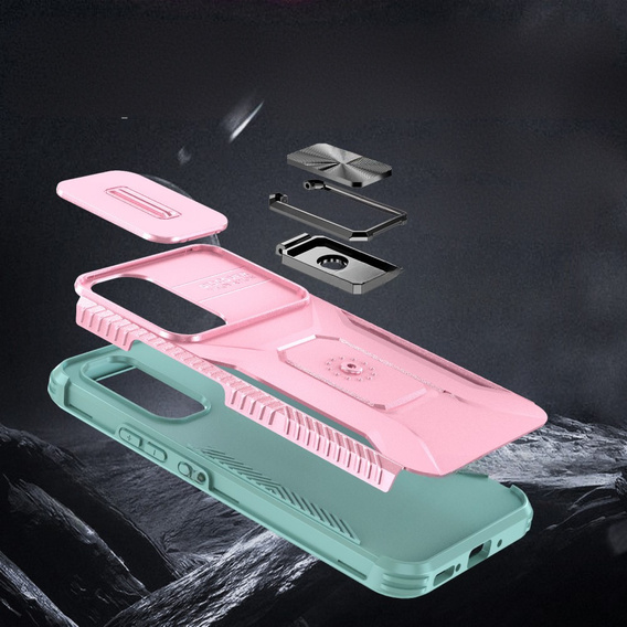Páncélozott tok Samsung Galaxy A54 5G, páncélozott Slide Ring, rózsaszín
