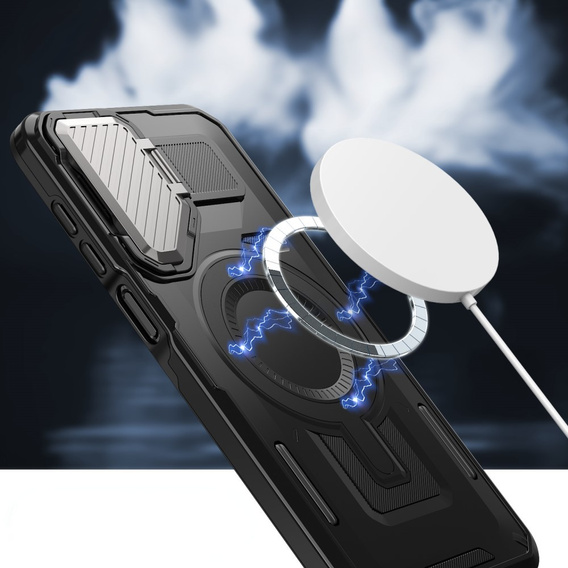 Tok Samsung Galaxy A16, Military MagSafe with camera protection, fekete