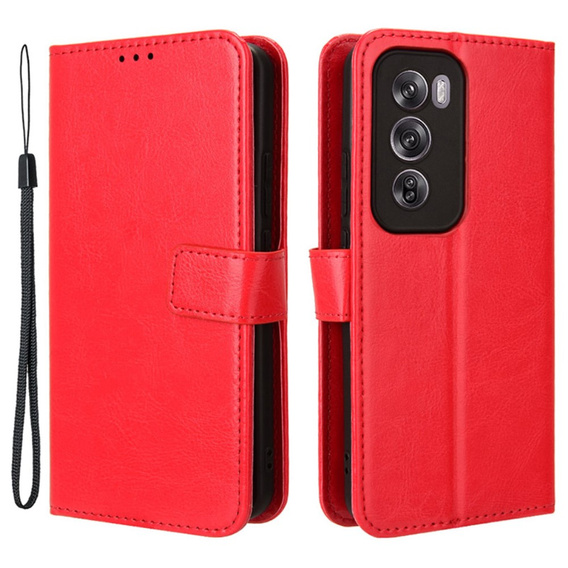 Pattintható tok a Oppo Reno 12, Crazy Horse Wallet, piros