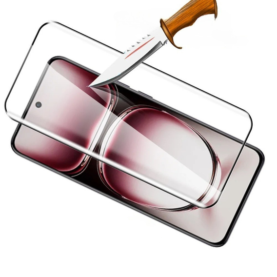 3D edzett üveg Oppo Reno 12 készülékhez, fekete keret