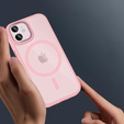 Tok iPhone 11-hoz, MagSafe, ERBORD Matt Case, rózsaszín + képernyőüveg