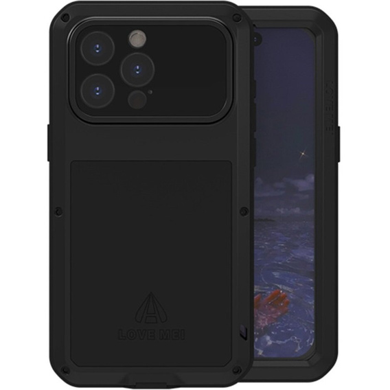 Love Mei Telefontok a iPhone 15 Pro Max, armored with glass, fekete