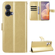 Pattintható tok a Motorola Moto G85, Crazy Horse Wallet, arany