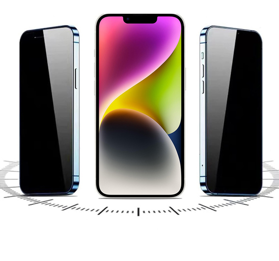 2x edzett adatvédelmi üveg az iPhone 14 Plus / 13 Pro Max-hoz, ERBORD 9H Easy App Anti-Peep