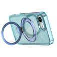 Az iPhone 16e tok, Glittery Magnetic Kickstand, kék