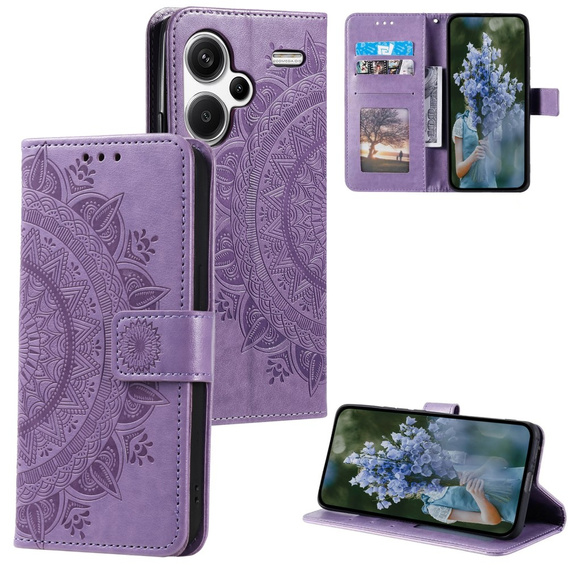 Pattintható tok a Xiaomi Redmi Note 13 Pro+, Mandala, lila