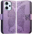 Pattintható tok Oppo Reno 14F, pénztárca, Butterfly, lila