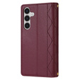 Flap tok Samsung Galaxy A56 5G, Rhombus Crossbody Leather, bordó