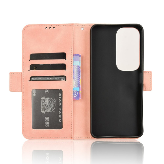 Pattintható tok a Vivo Y19s, Card Slot, rózsaszín
