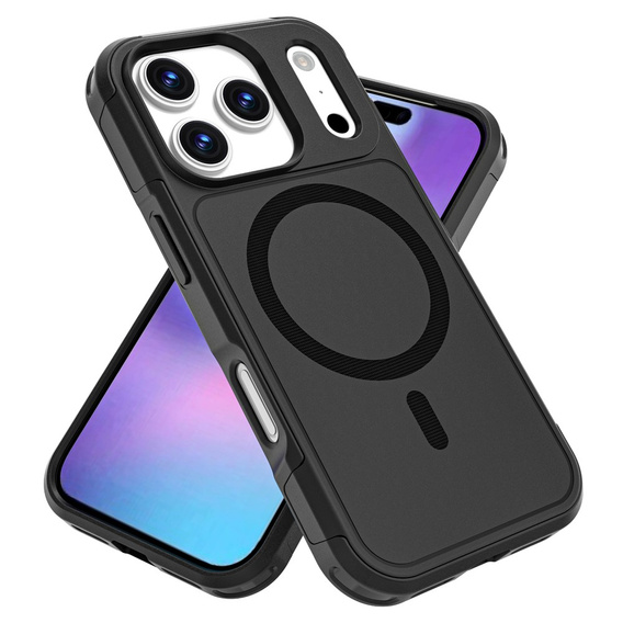 MagForce tok iPhone 17 Pro készülékhez, MagSafe, páncélozott, fekete