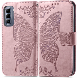 Pattintható tok a Infinix Hot 50 Pro+ 4G, Butterfly, rózsaszín rose gold