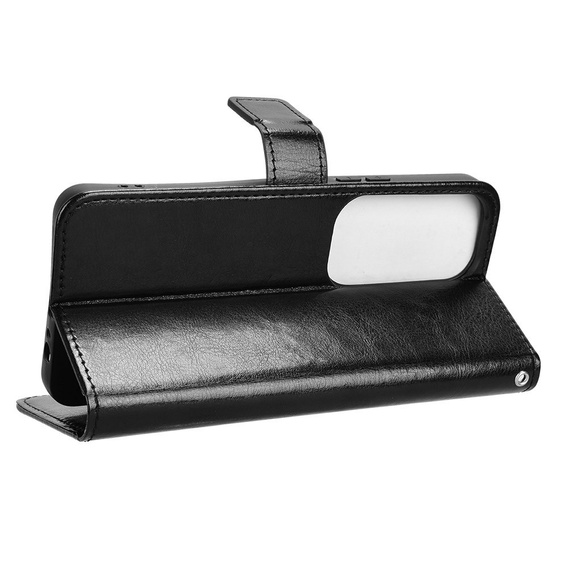 Pattintható tok a Vivo Y19s, Crazy Horse Wallet, fekete
