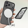 Matt tok iPhone 17 Pro Max készülékhez, MagSafe-hoz, áttetsző fekete