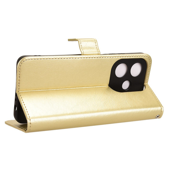 Pattintható tok a Oppo A40 / Oppo A40m, Crazy Horse Wallet, arany