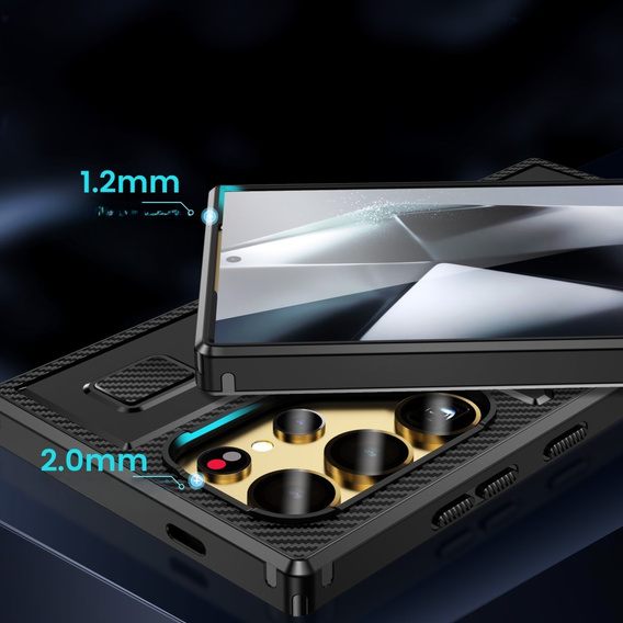 Telefontok a Samsung Galaxy S25 Ultra, Kickstand Ring, fekete