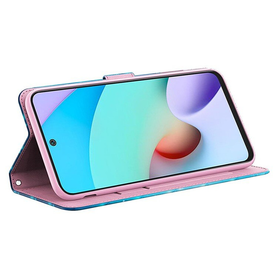 Pattintható tok a Xiaomi Redmi 13C / Poco C65, Wallet, Butterflies kék