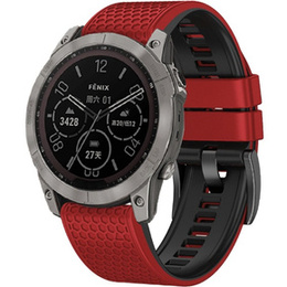Szilikon pánt Garmin Fenix 7 / Forerunner 965 / 955 / 945 / 935, piros / fekete