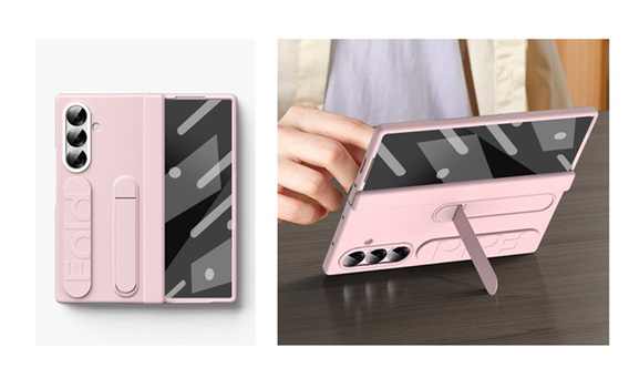Tok fogantyúval és állvánnyal - rózsaszín Samsung Galaxy Z Fold7-hez