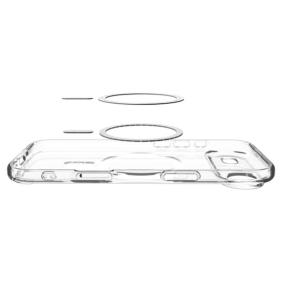 Spigen Ultra Hybrid MagSafe tok iPhone Air készülékhez, átlátszó/fehér