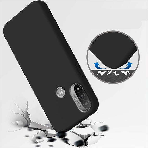 Telefontok a Motorola Moto E40/E30/E20, Silicone Lite, fekete