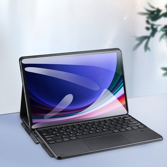 Tok + billentyűzet Samsung Galaxy Tab S9 Ultra, Dux Ducis TouchPad Leather Pen Slot, fekete