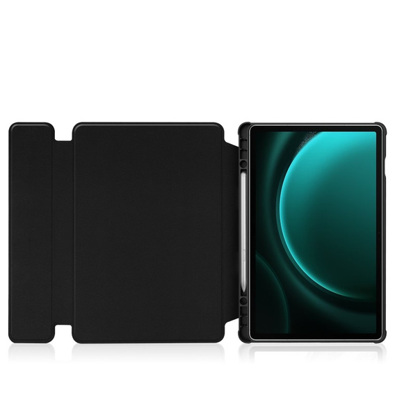 Billentyűzet tok Samsung Galaxy Tab S9 FE+ Plus, Rotary 360° Leather, fekete