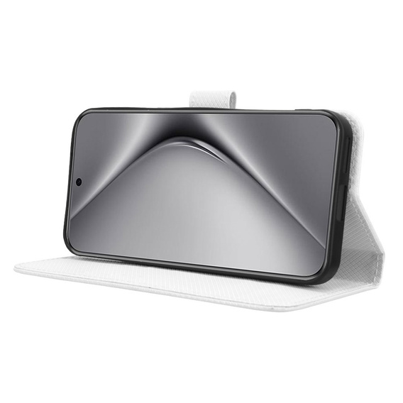 Pattintható tok a Huawei Pura 70, Wallet Smart Magnet, fehér