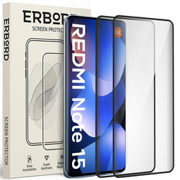 2x ERBORD 3D edzett üveg a Xiaomi Redmi Note 15 5G / Poco M8 5G készülékhez