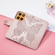 Pattintható tok a Motorola Moto G15 / Motorola Moto G15 Power, Butterfly, rózsaszín rose gold