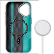 Tok iPhone 16, Carbon Fiber MagSafe, fekete / kék
