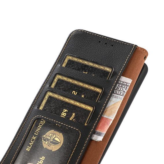 KHAZNEH RFID tok Xiaomi 13T / 13T Pro, Litchi textúra, fekete