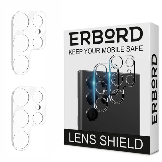 2x ERBORD kamera edzett üveg a Realme 12 Pro / 12 Pro+ készülékhez, átlátszó