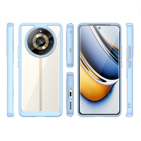Telefontok a Realme 11 Pro 5G / 11 Pro+ 5G, Fusion Hybrid, átlátszó / kék