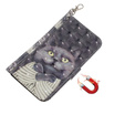 Pattintható tok a Xiaomi Redmi Note 13 5G, Wallet, Cat szürke