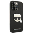 Karl Lagerfeld Telefontok a iPhone 14 Pro Max, Saffiano Karl's Head Patch, fekete