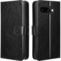 Pattintható tok a Google Pixel 9A, Crazy Horse Wallet, fekete
