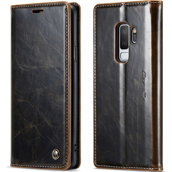 CASEME flip tok Samsung Galaxy S9+ Plus, Waxy Textured, kávé