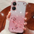 tok Xiaomi Redmi 13C / Poco C65, csillogó virág, rózsaszín rose gold